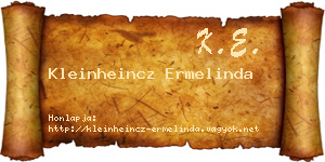 Kleinheincz Ermelinda névjegykártya